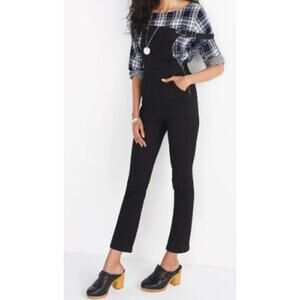 MADEWELL Denim Cali Demi-Boot Overalls Black Frost Ankle Crop F6394 Womens Small